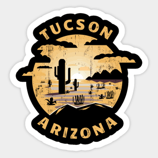 Tucson Arizona Desert Illustration Vintage Souvenir Gift Sticker